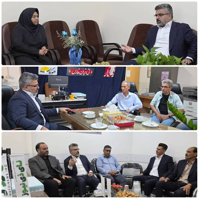 مدیر روابط عمومی و امور بین‌ الملل فولاد غدیر نی‌ریز در دیدار با جمعی از اصحاب رسانه شهرستان نی‌ریز